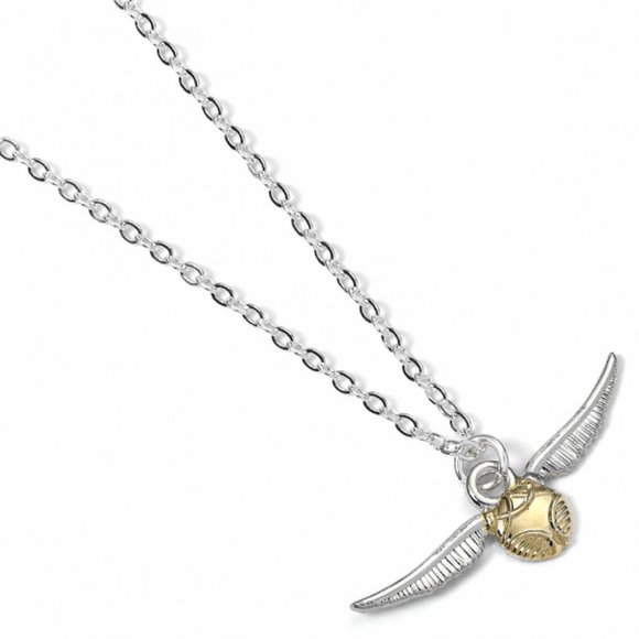 New Harry Potter Golden Snitch Quidditch Necklace Silver Plated (England) - Picture 1 of 5